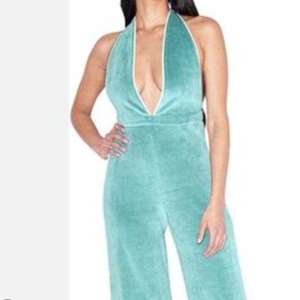 NWT American Apparel halter top velour jumpsuit size small